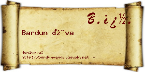 Bardun Éva névjegykártya